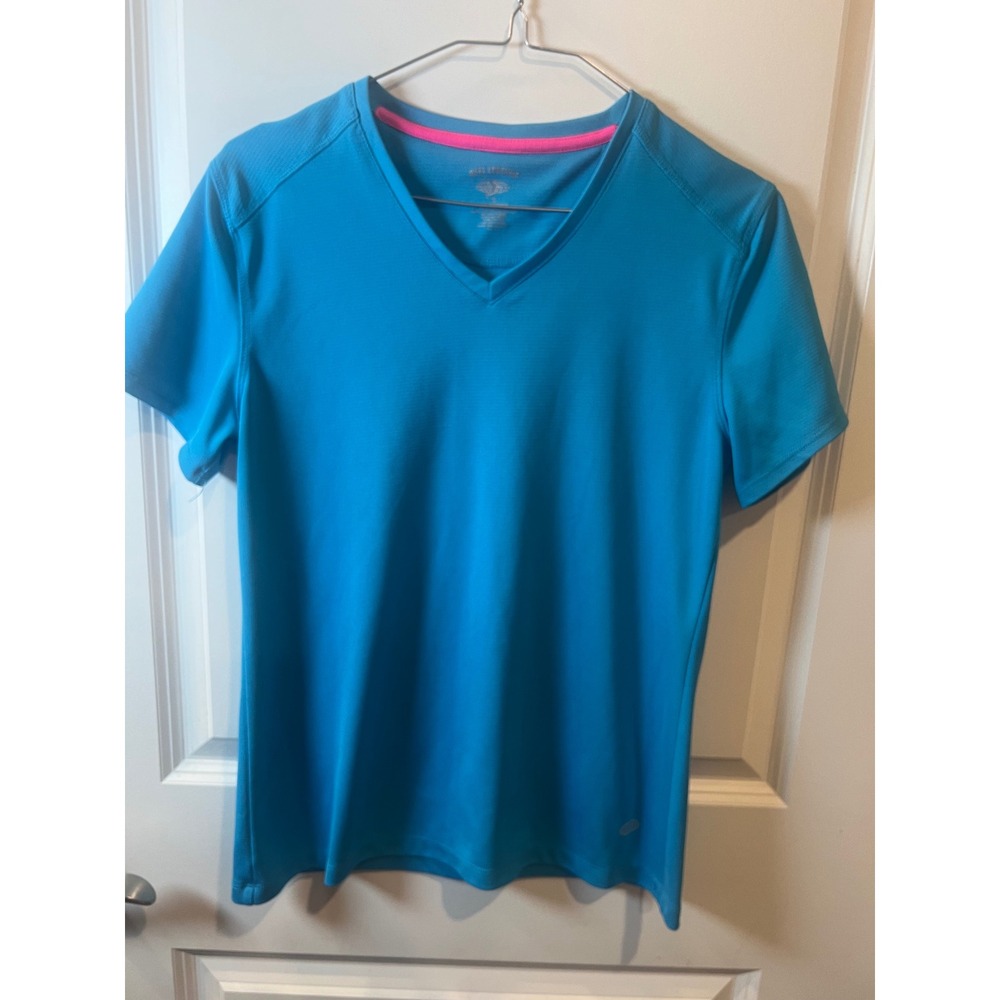 Reel Legends Womens T-Shirt Performance V-Neck Blue‎ S